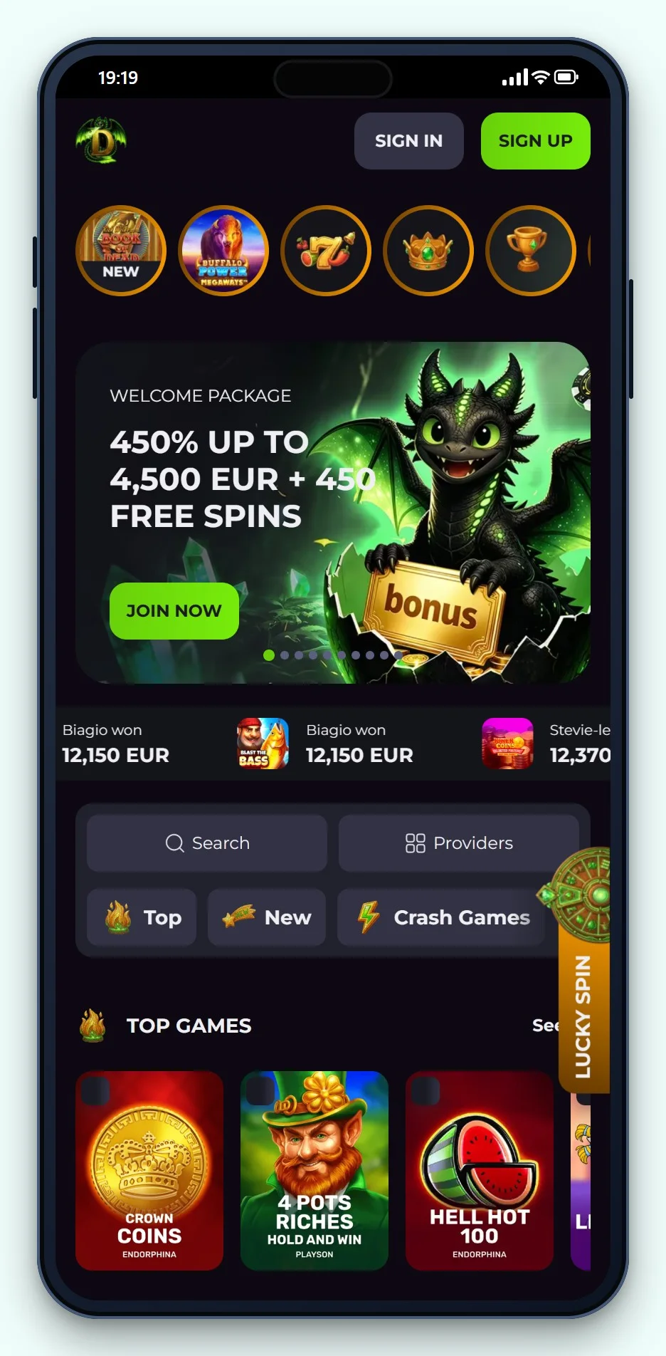 legjobb trustly online kaszinók: a Drakaris mobil játéklobbija