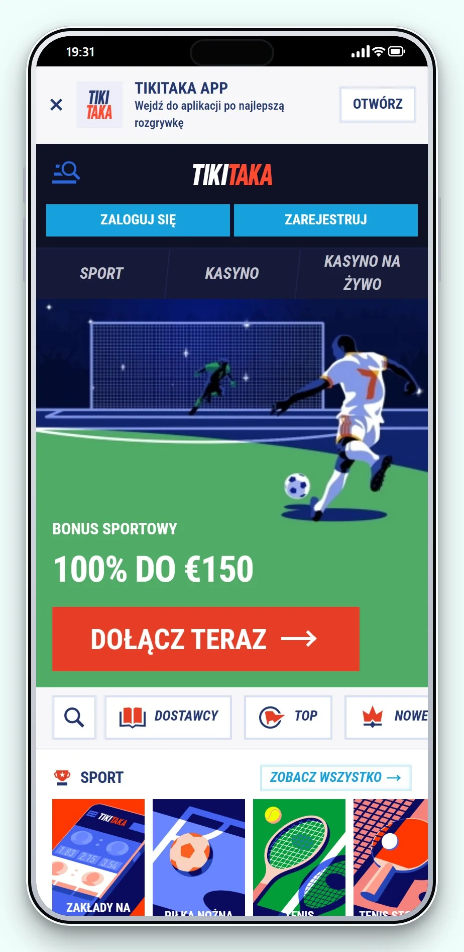 kasyno online Trustly: TikiTaka na telefonie, lobby gier kasyna