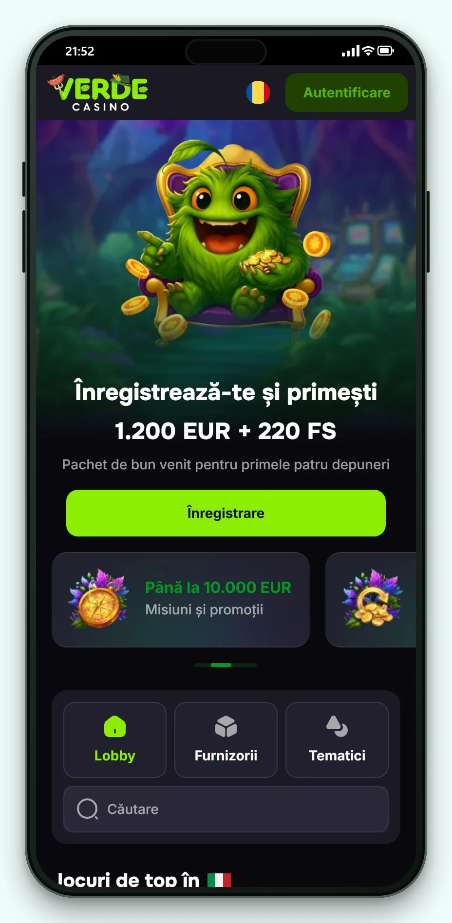 trustly online cazinouri: Verde Casino pe mobil, lobby-ul de jocuri